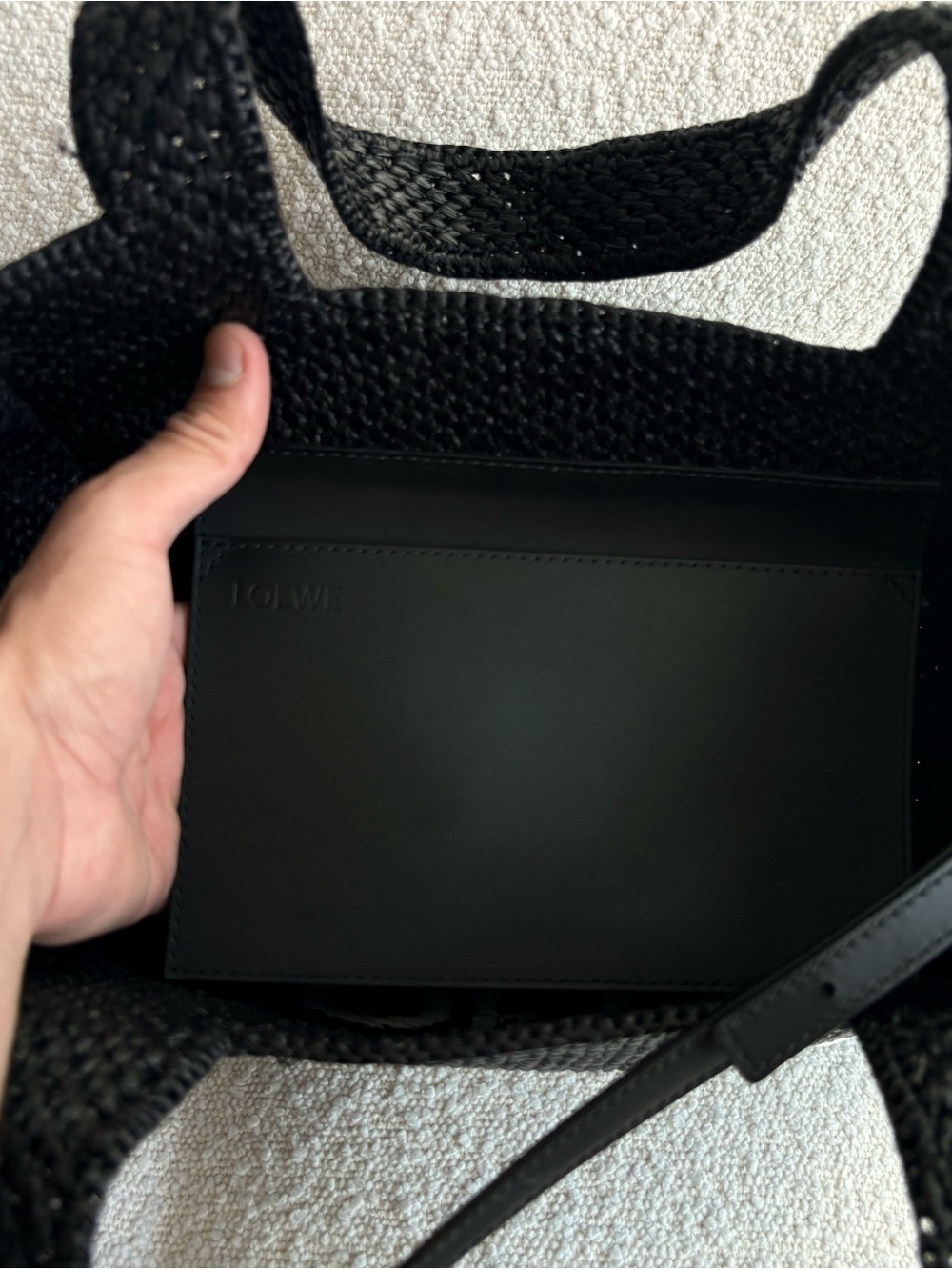 Loewe Black Woven Logo Medium Tote - Picture 4 of 7